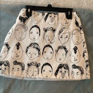 White faces skirt!